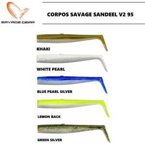 Pack 5 corpos Savage Gear Sandeel V2 Tail 95