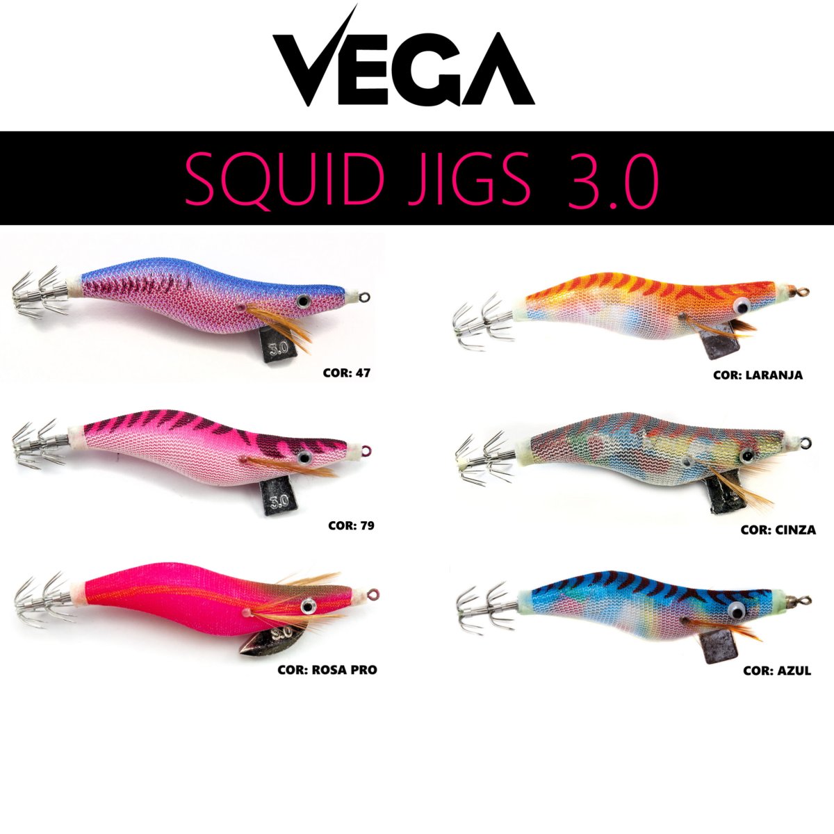 Toneiras Vega Squid Jig Tamanho 3.0