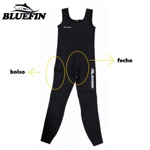 Calça neoprene 3.5mm Bluefin com alça, bolso e fecho