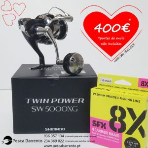 São Valentim – Shimano Twin Power C 5000 XG + 270mt Sufix Sfx 8X 0.235mm